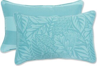 Pillow Perfect Outdoor Maven/Preview Lagoon Rectangular Throw Pillow