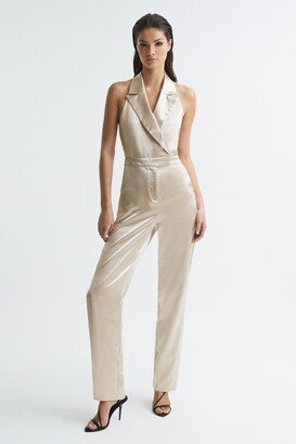 Metallic Tuxedo Jumpsuit