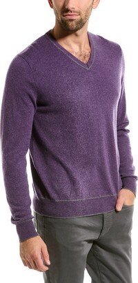 Sofiacashmere Tipped Cashmere V-Neck Sweater