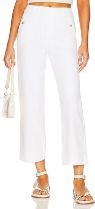 Stretch Twill Cropped Wide Leg Pant