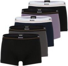 Five-pack of stretch-cotton trunks with logo waistbands