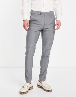 skinny smart oxford suit pants in charcoal