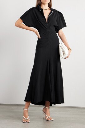 Wool-blend Midi Dress - Black