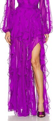 Ruffle Maxi Skirt in Purple