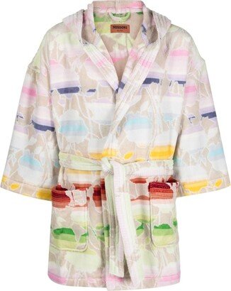 Graphic-Print Bath Robe