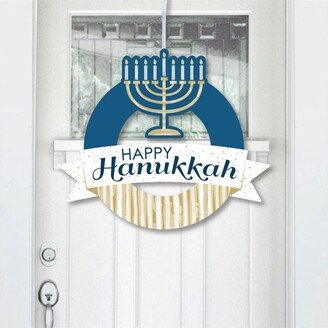 Big Dot Of Happiness Happy Hanukkah - Outdoor Chanukah Holiday Party Decor - Front Door Wreath