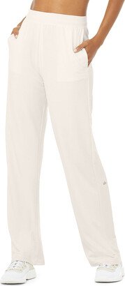 High-Waist Dreamy Wide Leg Pants in Ivory White, Size: Large |