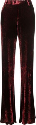 High-Waisted Velvet Trousers-AB