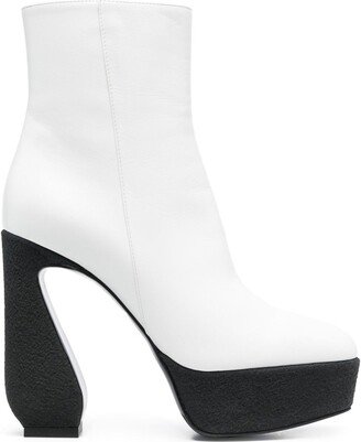 Two-Tone Platform Boots