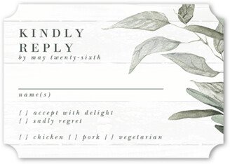 Rsvp Cards: Stamped Leaf Wedding Response Card, Beige, Pearl Shimmer Cardstock, Ticket