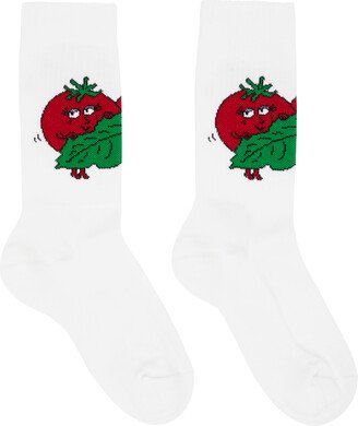 Sky High Farm Workwear White Happy Tomatoes Socks