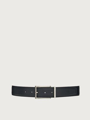 Man Reversible and adjustable belt Black