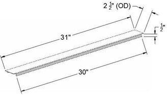 Custom Back Of Stove Channel Trim 2 1/2 X 30 | Id