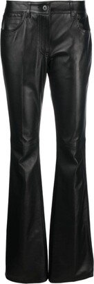 Slim-Fit Leather Flared Trousers