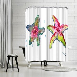 71 x 74 Shower Curtain, Starfish Colorful by Suren Nersisyan