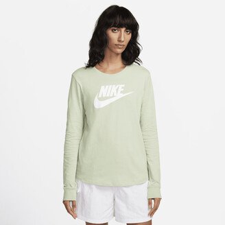 Women's Sportswear Essentials Long-Sleeve Logo T-Shirt in Green