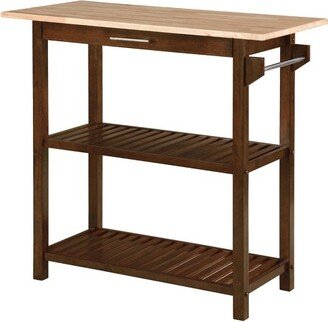 Designs2Go 3 Tier Butcher Block Kitchen Prep Island with Drawer Espresso/Butcher Block - Breighton Home