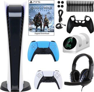 Playstation PS5 Digital Gow Console with Dualsense Controller & Accessories Kit