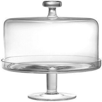 European Handmade Glass Footed Cake Stand With Dome