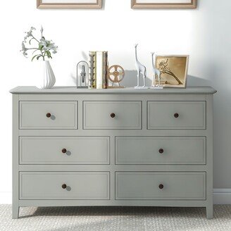 TOSWIN Stylish Metal Knobs 7-Drawer Dresser, Ample Storage Space, Durable Construction