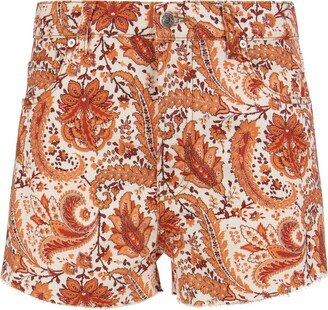 Ramage Floral Paisley Denim Shorts