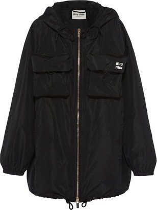 Cargo-Pocket Zip-Up Coat