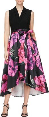 Floral High-Low Cocktail Dress-AA