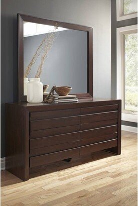 Spacious Drawers Wooden Dresser in Transitional Style, Brown