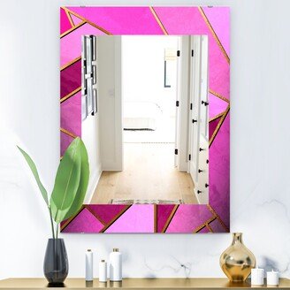 Designart 'Capital Gold Honeycomb 4' Modern Mirror - Vanity Printed Mirror