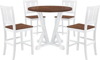 Counter Height Dining Table Set with 4 Dining Chairs