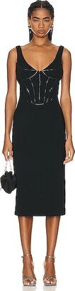 ET OCHS Valerie Corset Midi Dress in Black