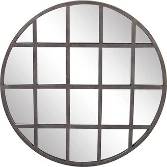 CosmoLiving by Cosmopolitan Black Industrial Metal Wall Mirror, 36 x 36