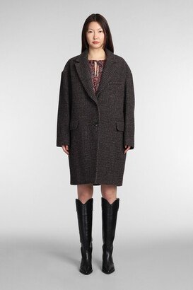 Marant Étoile Limiza Coat In Brown Wool