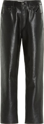 Rise Recycled Leather Straight-Leg Pants