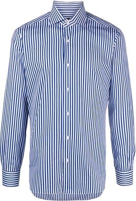 Stripe-Print Cotton Shirt-AA