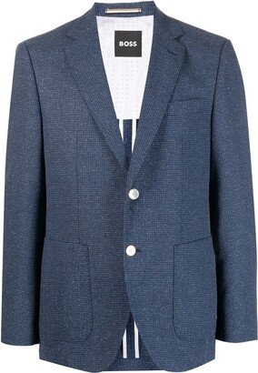 Notch-Lapel Plain Blazer