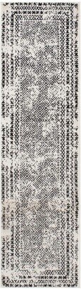 Bohemian Distressed Border Area Rug - Black