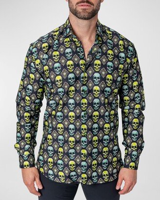 Men's Fibonacci Skull Voodoo Sport Shirt