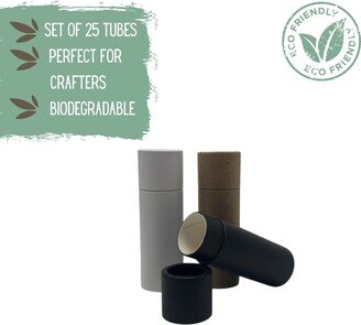 25 Lip Balm Tubes For Eco Friendly Packaging .15Oz 4.5G, Cardboard Push Up Tube Lipstick Or Chapstick, Cosmetic Product