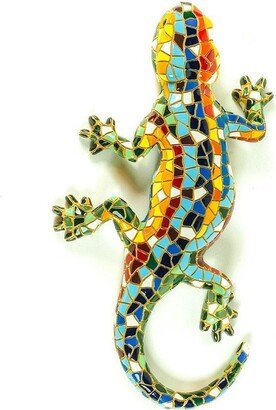 Gecko 6 Wall Hanging Hand Painted Design. Barcino