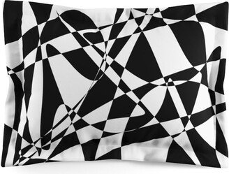 Black & White Pillow Shams, Funky Sham, Bed Cover, Abstract Black & White Microfiber Dorm Decor