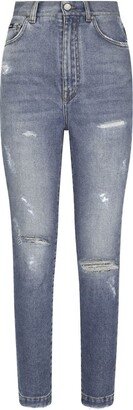 Distressed Slim-Fit Jeans-AG