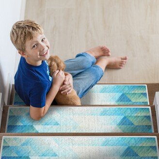 Sea Design 9 X 28 Stair Treads - 70% Cotton Anti-Slip Carpet Strips for Indoor Stairs-with Double Adhesive Tape