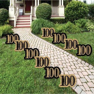 Big Dot Of Happiness Adult 100th Birthday Lawn Decor - Outdoor Birthday Party Yard Decor 10 Pc