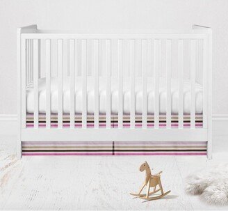 Mod Stripes Pink/Chocolate Crib or Toddler Bed Skirt