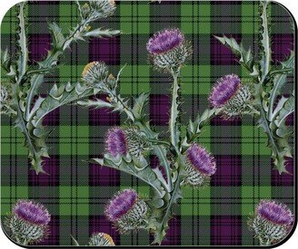 Mouse Pads: Feochadan Tartan - Green And Purple Mouse Pad, Rectangle Ornament, Green