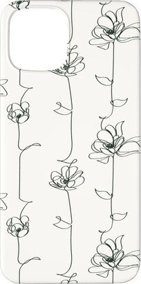 Custom Iphone Cases: One Line Floral - Light Phone Case, Silicone Liner Case, Matte, Iphone 12 Pro Max, White