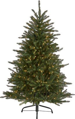 Napa Valley Fir Artificial Christmas Tree with Lights and Bendable Branches, 60