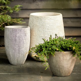 Fiber Concrete Textured Tall Planter, 14-AA