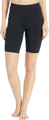 GO WALK High Waisted 8 Bike Short (Black) Women's Shorts